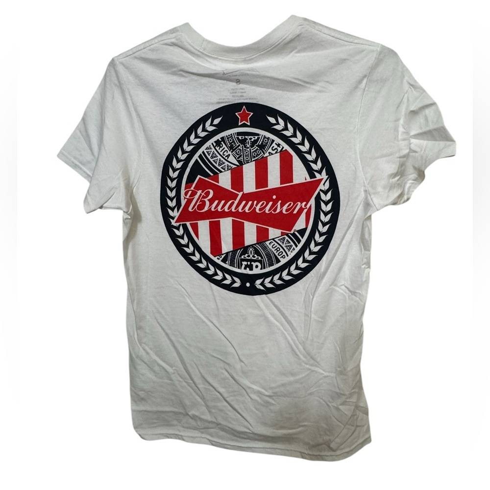 Retro Budweiser White & Red Classic Men's S Beer T-Shirt MINTY